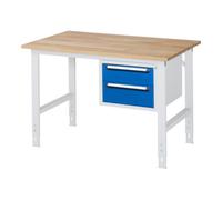 RAU Rau Table de travail Tom réglable en hauteur KM03, L1250xP800xH760-1080mm, plateau B-25mm Quantité:1