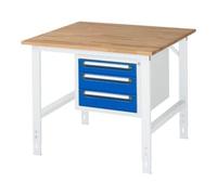 RAU Rau Table de travail Tom réglable en hauteur KM04, L1000 x P1000 x H760-1080mm, plateau B-25mm Quantité:1