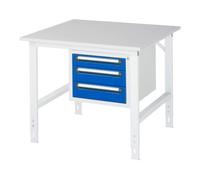 RAU Rau Table de travail Tom réglable en hauteur KM04, L1000xP1000xH760-1080mm, plateau M 22mm Quantité:1