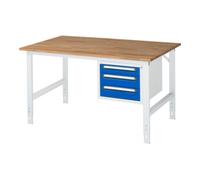 RAU Rau Table de travail Tom réglable en hauteur KM04, L1500xP1000xH760-1080mm, plateau B 25mm Quantité:1