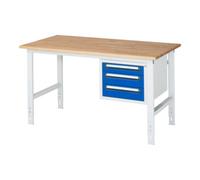 RAU Rau Table de travail Tom réglable en hauteur KM04, L1500xP800xH760-1080mm, plateau B-25mm Quantité:1