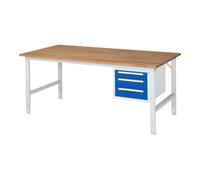 RAU Rau Table de travail Tom réglable en hauteur KM04, L2000xP1000xH760-1080mm, plateau B-25mm Quantité:1