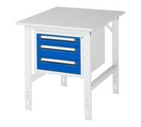 RAU Rau Table de travail Tom réglable en hauteur KM04, L750xP1000xH760-1080mm, plateau M-22mm Quantité:1