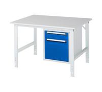 RAU Rau Table de travail Tom réglable en hauteur KM05, L1250xP1000xH760-1080mm, plateau M 22mm Quantité:1