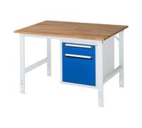 RAU Rau Table de travail Tom réglable en hauteur KM05, L1250xP1000xH910-1230mm, plateau B-25mm Quantité:1