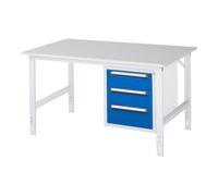 RAU Rau Table de travail Tom réglable en hauteur KM06, L1500xP1000xH760-1080mm, plateau M-22mm Quantité:1