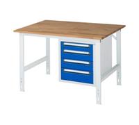 RAU Rau Table de travail Tom réglable en hauteur KM07, L1250xP1000xH910-1230mm, plateau B-25mm Quantité:1