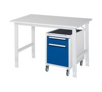 RAU Rau Table de travail Tom réglable en hauteur KM08, L1250xP800xH760-1080mm, plateau M 22mm Quantité:1