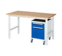 RAU Rau Table de travail Tom réglable en hauteur KM08, L1500xP800xH760-1080mm, plateau B-25mm Quantité:1