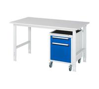 RAU Rau Table de travail Tom réglable en hauteur KM08, L1500xP800xH760-1080mm, plateau M 22mm Quantité:1