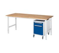RAU Rau Table de travail Tom réglable en hauteur KM08, L2000xP800xH760-1080mm, plateau B-25mm Quantité:1