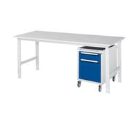 RAU Rau Table de travail Tom réglable en hauteur KM08, L2000xP800xH760-1080mm, plateau M 22mm Quantité:1