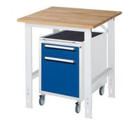 RAU Rau Table de travail Tom réglable en hauteur KM08, L750xP800xH760-1080mm, plateau B-25mm Quantité:1
