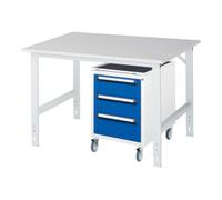 RAU Rau Table de travail Tom réglable en hauteur KM09, L1250xP1000xH760-1080mm, plateau M 22mm Quantité:1