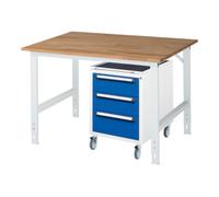 RAU Rau Table de travail Tom réglable en hauteur KM09, L1250xP1000xH910-1230mm, Plateau B-25mm Quantité:1