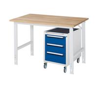 RAU Rau Table de travail Tom réglable en hauteur KM09, L1250xP800xH760-1080mm, plateau B-25mm Quantité:1