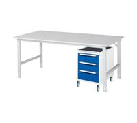 RAU Rau Table de travail Tom réglable en hauteur KM09, L2000xP1000xH760-1080mm, plateau M 22mm Quantité:1
