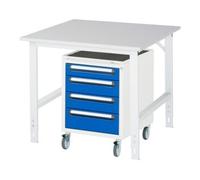 RAU Rau Table de travail Tom réglable en hauteur KM10, L1000xP1000xH760-1080mm, plateau M 22mm Quantité:1