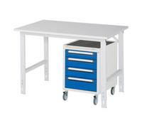 RAU Rau Table de travail Tom réglable en hauteur KM10, L1250xP800xH760-1080mm, plateau M-22mm Quantité:1