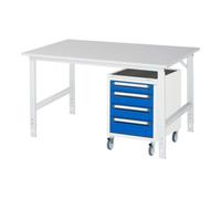 RAU Rau Table de travail Tom réglable en hauteur KM10, L1500xP800xH760-1080mm, plateau M 22mm Quantité:1