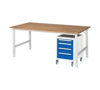 RAU Rau Table de travail Tom réglable en hauteur KM10, L2000xP1000xH760-1080mm, plateau B-25mm Quantité:1
