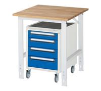 RAU Rau Table de travail Tom réglable en hauteur KM10, L750xP800xH760-1080mm, plateau B 25mm Quantité:1