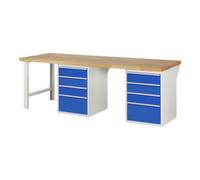 RAU Rau Werkbank 7510A8, L2500xP900xH840mm, 8x tiroirs-TA Quantité:1