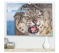 Raubkatzen: Geschmeidige Jäger (hochwertiger Premium Wandkalender 2026 DIN A2 quer), Kunstdruck in Hochglanz: Raubtiere: Elegant, stark und gefährlich