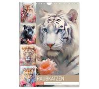 Raubkatzen. Zauberhafte Aquarelle (Wandkalender 2026 DIN A4 hoch), CALVENDO Monatskalender: Duftige Bilder von den schönsten Großkatzen