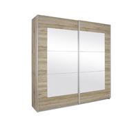 Rauch Ap416. 5112 Armoire à Portes Coulissantes Alegro, 2 Portes, 226 X 210 X 62 Cm, Dépôt Miroir, Avant/Corps : Imprimé Décoratif Chêne Clair Sanremo