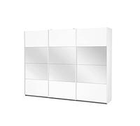 Rauch Meuble Meuble à Portes Coulissantes Quito Blanc avec Miroir 3 Portes Y Compris Pack d'Accessoires Classic 3 Tringles à Linge, 4 Étagères, 1 Porte-Crochet Lxhxp 271X210X62 cm Interior Classic