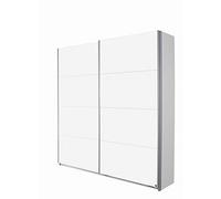 Rauch Möbel Minosa, Armoire à Chaussures avec Portes Coulissantes avec Miroir en Chêne Sonoma 2 Portes avec Kit d'Accessoires Basic 7 Étagères, 48 X 137 X 197 Cm, Blanc