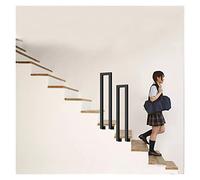RAUGAJ Balustrade de Main Courante D'Escalier En Métal Noir -1/2/3/5/10Pcs, Hôtel/Salon/Bureau Des Barres de Saisie Auxiliaires, Tube Carré de Fer, Support Latéral/2 Pcs/22"(55.9Cm) Tall