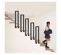 RAUGAJ Balustrade de Main Courante D'Escalier En Métal Noir -1/2/3/5/10Pcs, Hôtel/Salon/Bureau Des Barres de Saisie Auxiliaires, Tube Carré de Fer, Support Latéral/5 Pcs/24"(61Cm) Tall