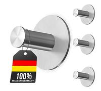 Raumhero® Porte-serviettes sans perçage - Crochets adhésifs extra forts (100 % fabriqués en Allemagne) - Porte-serviettes de salle de bain - Crochet de salle de bain autocollant - Extrêmement