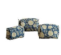 Ravaiyaa - Attitude is everything Ensemble de 3 trousses de toilette matelassées unisexes avec motif imprimé en bloc, bleu, S, Accessoires de voyage
