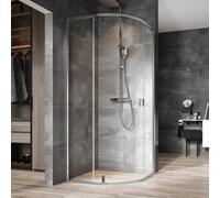 Ravak Nexty cabine de douche 80x80 cm semi-circulaire aluminium brillant/verre transparent 3O644C00Z1