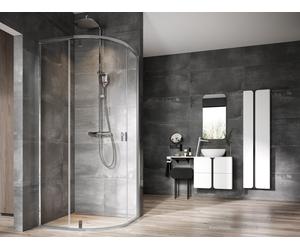 Ravak Nexty cabine de douche 90x90 cm semi-circulaire aluminium brillant/verre transparent 3O677C00Z1