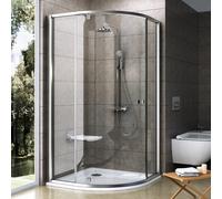 Ravak Pivot cabine de douche 80x80 cm semi-circulaire satin semi-mat/verre transparent 37644U00Z1