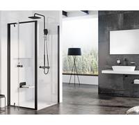 Ravak Pivot porte de douche 80 cm à ouverture basculante noir mat/verre transparent 03G40300Z1