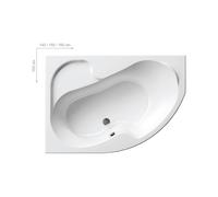 Ravak Rosa I baignoire d’angle 140x105 cm côté gauche blanc CI01000000