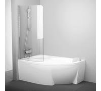 Ravak Rosa paroi de baignoire 100 cm monobloc aluminium brillant/verre transparent 7QLS0C00Y1