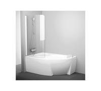 Ravak Rosa paroi de baignoire 100 cm monobloc blanc brillant/verre transparent 7QLS0100Y1