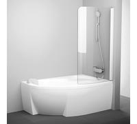 Ravak Rosa paroi de baignoire 100 cm monobloc blanc brillant/verre transparent 7QRS0100Y1