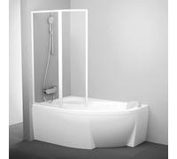Ravak Rosa paroi de baignoire 109 cm deux pièces blanc brillant/verre transparent 76LB0100Z1