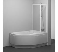 Ravak Rosa paroi de baignoire 109 cm deux pièces blanc brillant/verre transparent 76PB0100Z1