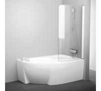 Ravak Rosa paroi de baignoire 85 cm monobloc blanc brillant/verre transparent 7QRM0100Y1