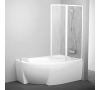 Ravak Rosa paroi de baignoire 90 cm deux pièces blanc brillant/matière plastique 76P7010041