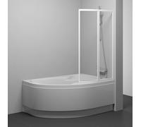 Ravak Rosa paroi de baignoire 90 cm deux pièces blanc brillant/verre transparent 76P70100Z1