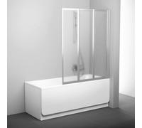 Ravak Supernova paroi de baignoire 130 cm trois pièces satin mat/verre à motifs 795V0U00ZG